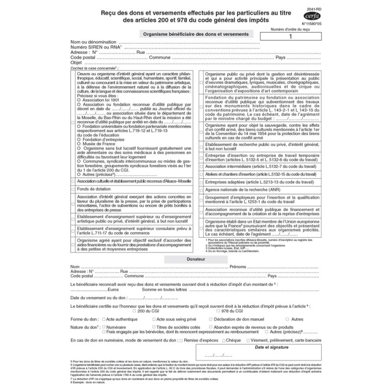 Recuesysteem 'Ontvangstbonnen - donaties voor goede doelen', A4-formaat